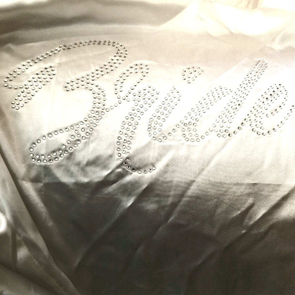 White Satin Lace Edged Bride Robe